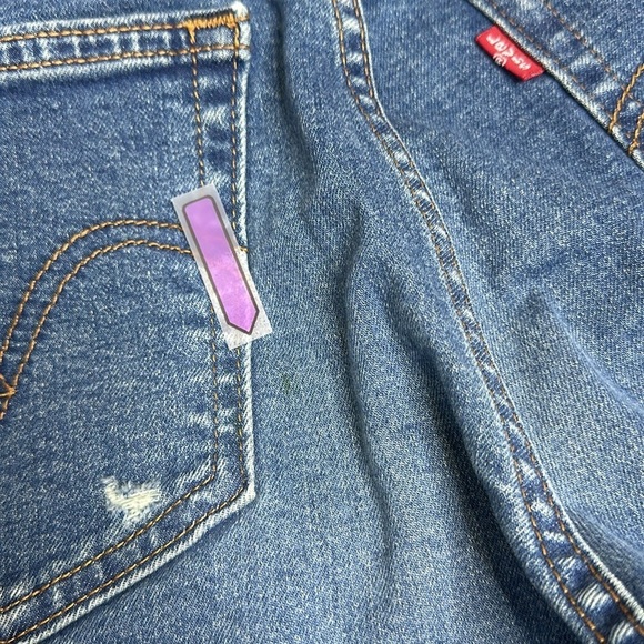 Levi’s High Rise Wedgie Skinny Jeans Distressed Blue Women’s Sz 27 - Picture 12 of 12